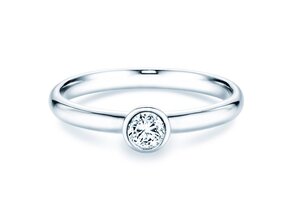 Bague de fiançailles Eternal en 9K or blanc avec diamant 0,25ct H/SI