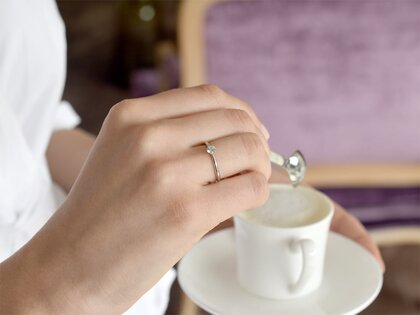 Bague de fiançailles Spirit dans 18K or blanc avec diamant 0,25ct H/SI