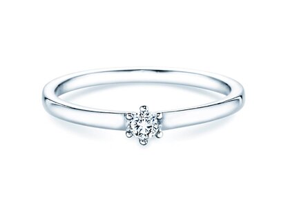 Bague de fiançailles Classic Petite dans 14K or blanc avec diamant 0,09ct G/SI