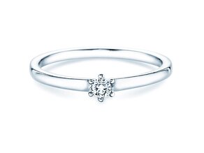 Bague de fiançailles Classic Petite dans 14K or blanc avec diamant 0,09ct G/SI
