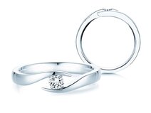 Bague de fiançailles Twist dans Argent 925/- avec diamant 0,15ct G/SI