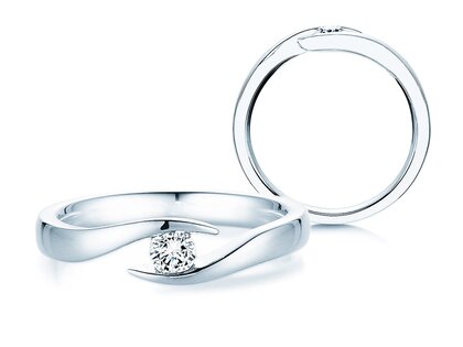 Bague de fiançailles Twist dans 14K or blanc avec diamant 0,15ct G/SI