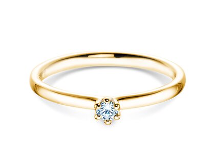 Bague de fiançailles Classic 6 dans 14K or jaune avec diamant 0,05ct H/SI