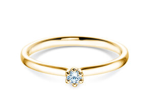 Bague de fiançailles Classic 6 dans 14K or jaune avec diamant 0,05ct H/SI