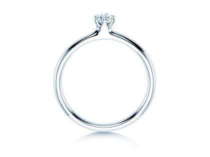 Bague de fiançailles Classic 6 en 9K or blanc avec diamant 0,15ct G/SI