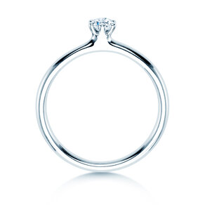 Bague de fiançailles Classic 6 en 9K or blanc avec diamant 0,15ct G/SI