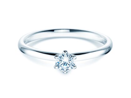 Bague de fiançailles Classic 6 dans 14K or blanc avec diamant 0,25ct H/SI
