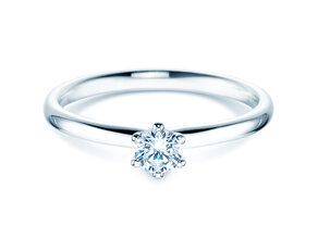 Bague de fiançailles Classic 6 dans 14K or blanc avec diamant 0,25ct H/SI