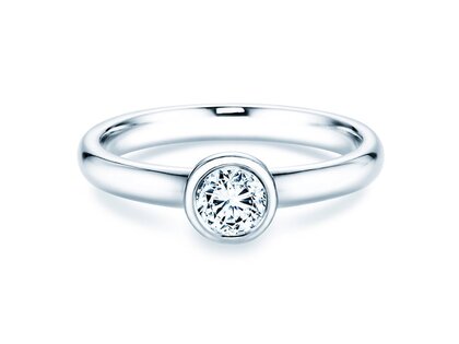 Bague de fiançailles Eternal en 9K or blanc avec diamant 0,40ct D/IF