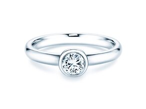 Bague de fiançailles Eternal en 9K or blanc avec diamant 0,40ct D/IF