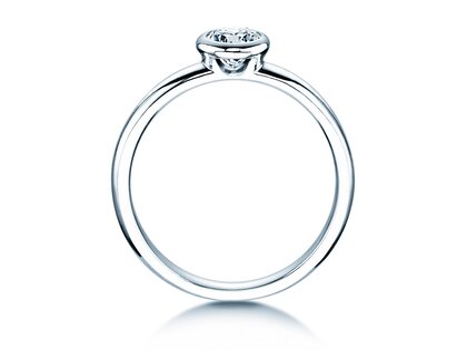 Bague de fiançailles Eternal en 9K or blanc avec diamant 0,40ct D/IF