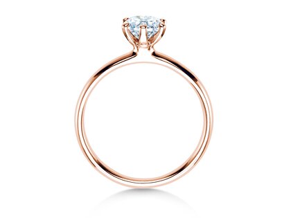 Bague de fiançailles Classic 6 dans 18K or rose avec diamant 0,75ct H/SI