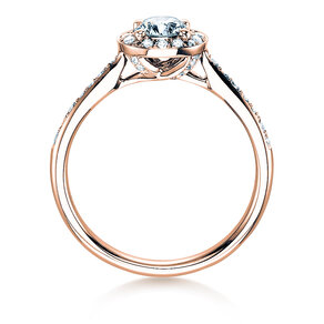 Bague de fiançailles Halo Classic dans 18K or rose avec diamants 0,78ct G/SI