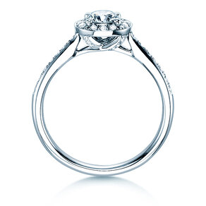 Bague de fiançailles Halo Classic dans 18K or blanc avec diamants 0,78ct G/SI