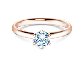 Bague de fiançailles Classic 6 dans 18K or rose avec diamant 0,60ct H/SI