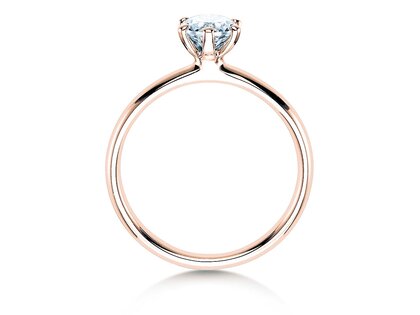 Bague de fiançailles Classic 6 dans 18K or rose avec diamant 0,60ct H/SI