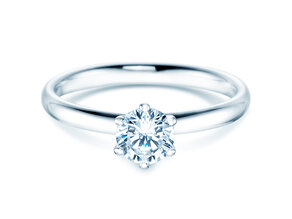 Bague de fiançailles Classic 6 dans 18K or blanc avec diamant 0,60ct H/SI