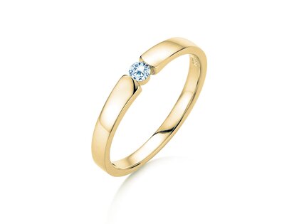 Bague de fiançailles Infinity Petite dans 14K or jaune avec diamant 0,09ct G/SI