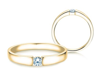Bague de fiançailles Infinity Petite dans 14K or jaune avec diamant 0,13ct G/SI
