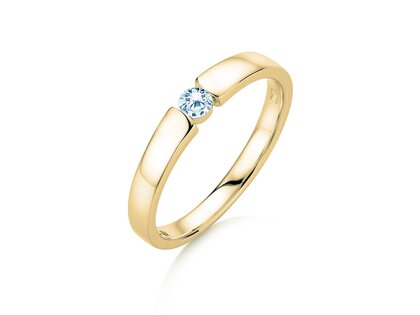 Bague de fiançailles Infinity Petite dans 14K or jaune avec diamant 0,13ct G/SI
