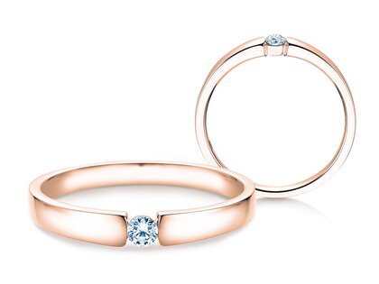 Bague de fiançailles Infinity Petite dans 14K or rose avec diamant 0,09ct G/SI