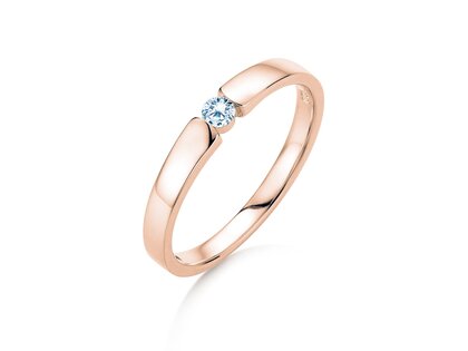 Bague de fiançailles Infinity Petite dans 14K or rose avec diamant 0,09ct G/SI