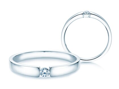 Bague de fiançailles Infinity Petite dans 14K or blanc avec diamant 0,09ct G/SI