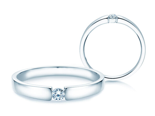 Bague de fiançailles Infinity Petite dans 14K or blanc avec diamant 0,09ct G/SI