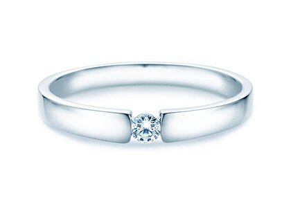 Bague de fiançailles Infinity Petite dans 14K or blanc avec diamant 0,09ct G/SI