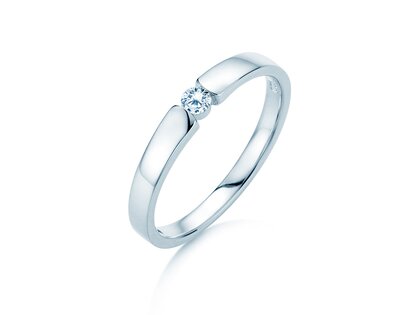 Bague de fiançailles Infinity Petite dans 14K or blanc avec diamant 0,09ct G/SI