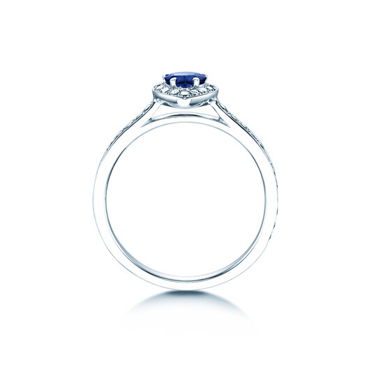 Bague de fiançailles Heart Saphir dans or blanc