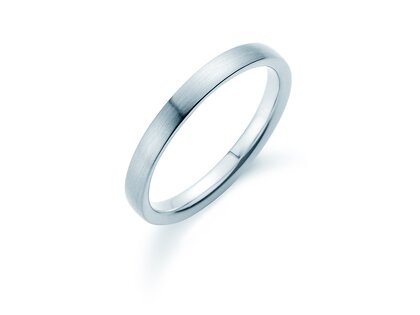Bague pour homme Infinity 2,5mm en 9K or blanc mate