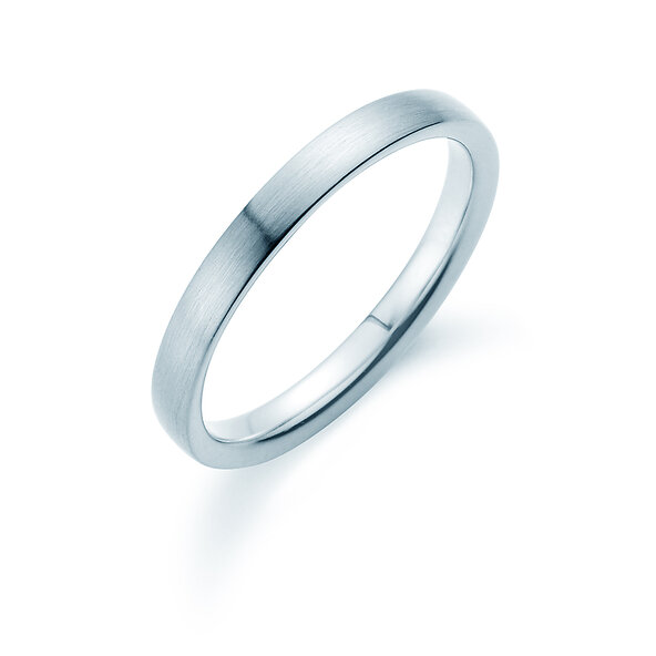 Bague pour homme Infinity 2,5mm en 9K or blanc mate