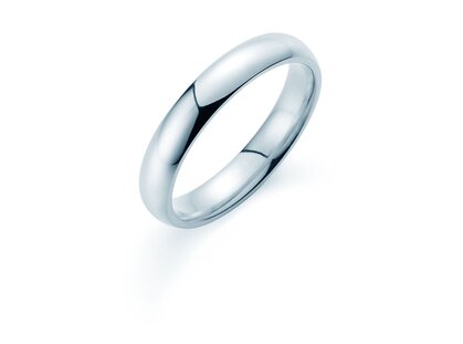 Bague pour homme Classic 4mm dans 18K or blanc polie