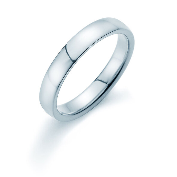 Bague pour homme Infinity 4mm dans 14K or blanc polie