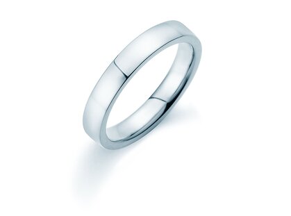 Bague pour homme Modern dans 18K or blanc polie