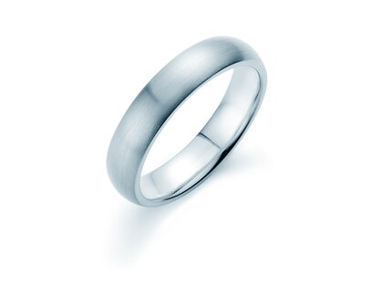 Bague pour homme Classic 4,5mm en 14K or blanc mate