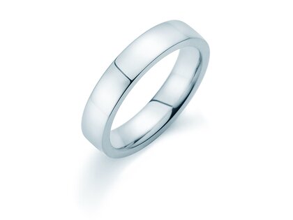 Bague pour homme Modern 4,5mm en 14K or blanc polie