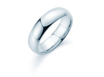 Bague pour homme Classic 6mm dans Argent 925/- polie