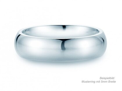 Bague pour homme Classic 6mm dans 14K or blanc polie