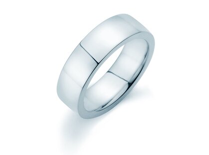 Bague pour homme Modern 7mm dans platine 950/- polie