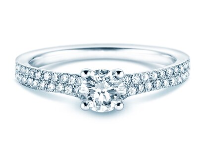 Bague de fiançailles Claire dans 18K or blanc avec diamants 0,70ct G/SI