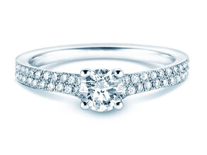 Bague de fiançailles Claire dans 18K or blanc avec diamants 0,70ct G/SI