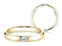 Bague de fiançailles Italic dans 14K or jaune avec diamant 0,03ct G/SI