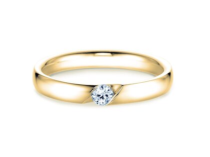 Bague de fiançailles Italic dans 14K or jaune avec diamant 0,03ct H/SI