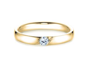 Bague de fiançailles Italic dans 14K or jaune avec diamant 0,03ct H/SI