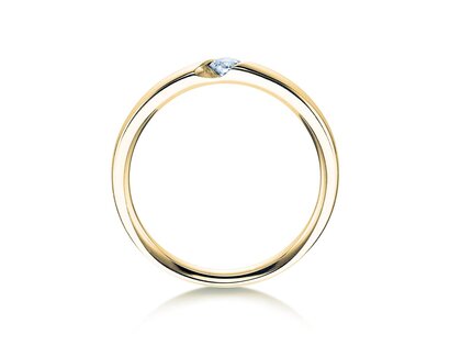 Bague de fiançailles Italic dans 14K or jaune avec diamant 0,03ct H/SI