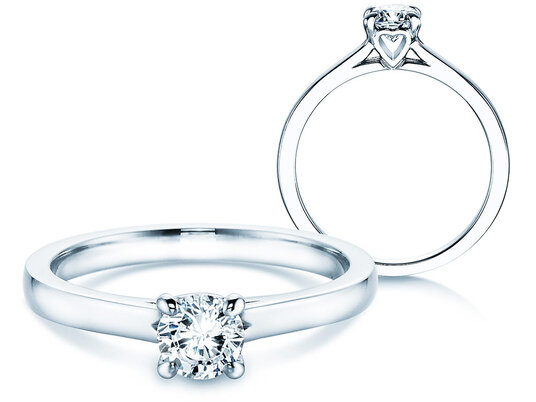 Bague de fiançailles Romance en 9K or blanc avec diamant 0,50ct H/SI