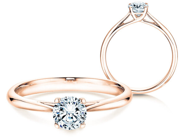 Bague de fiançailles Delight dans 18K or rose avec diamant 0,50ct G/SI