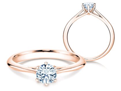 Bague de fiançailles Heaven 6 en 14K or rose avec diamant de laboratoire 0,50ct E/VS